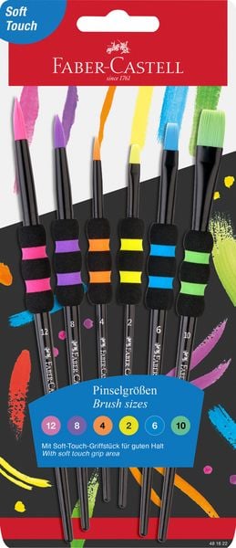 Produktbild: Faber-Castell Pinsel 6er Set Schwarz Softgriffst&uuml;ck BK