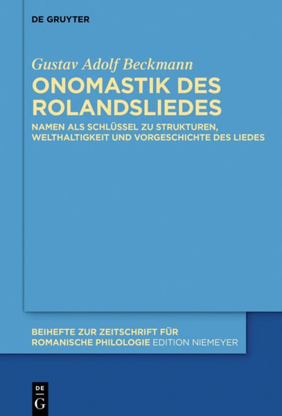 Produktbild: Onomastik des Rolandsliedes