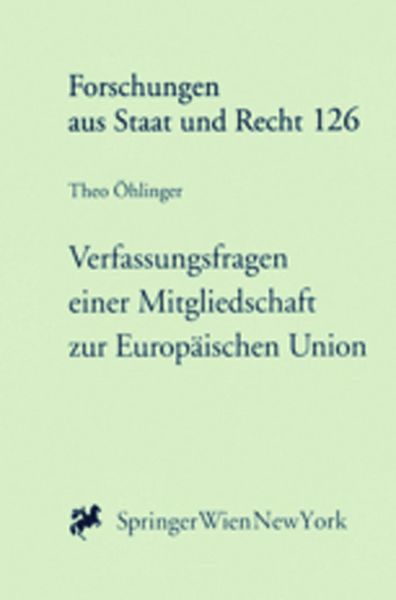 Produktbild: Verfassungsfragen einer Mitgliedschaft zur Europ&auml;ischen Union