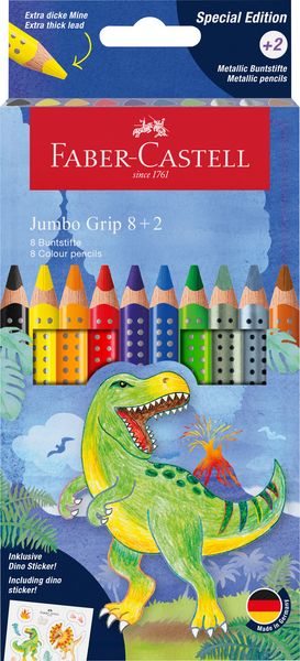 Produktbild: Faber-Castell Buntstifte Jumbo Grip Dino, 8+2 Set