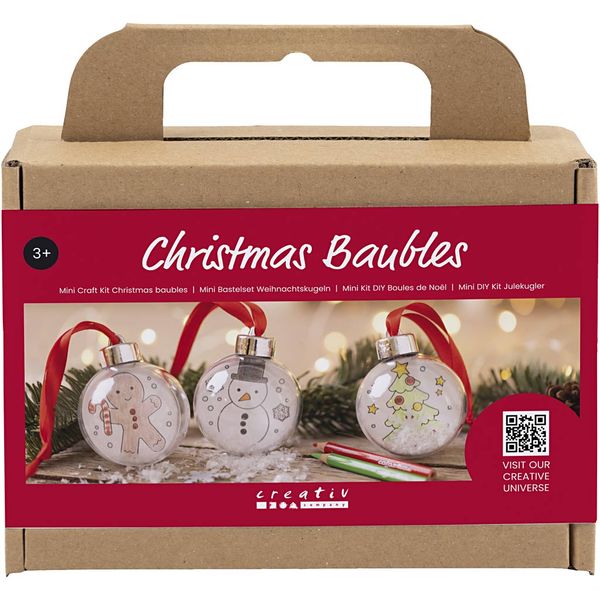 Produktbild: Creativ Company DIY Sets Dekoartikel Mini Kreativ Set Weihnachtskugeln, Zeichnungen, Kreativ Box