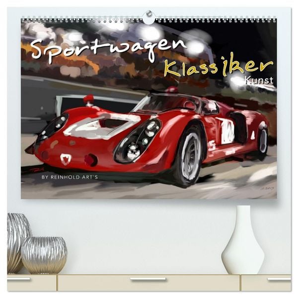 Sportwagen Klassiker Kunst (hochwertiger Premium Wandkalender 2026 DIN A2 quer), Kunstdruck in Hochglanz