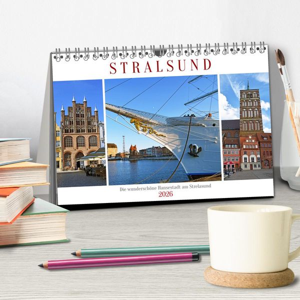 Produktbild: Stralsund, die wundersch&ouml;ne Hansestadt am Strelasund (Tischkalender 2026 DIN A5 quer), CALVENDO Monatskalender