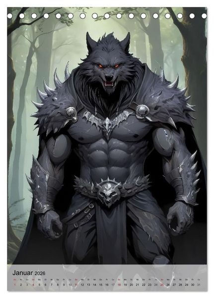 Produktbild: Beasts - Edle Krieger und verruchte B&ouml;sewichte (Tischkalender 2026 DIN A5 hoch), CALVENDO Monatskalender