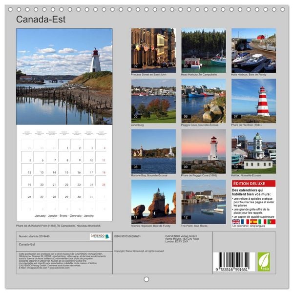 Produktbild: Canada-Est (Calendrier mural carr&eacute; 2026 30x30 cm) Calendrier double avec une page pour vos prises de notes