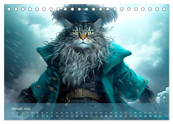 Produktbild: Charaktiere Katzen dieser Welt (Tischkalender 2026 DIN A5 quer), CALVENDO Monatskalender
