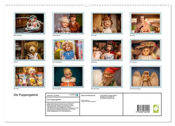 Produktbild: Die Puppengalerie (hochwertiger Premium Wandkalender 2027 DIN A2 quer), Kunstdruck in Hochglanz