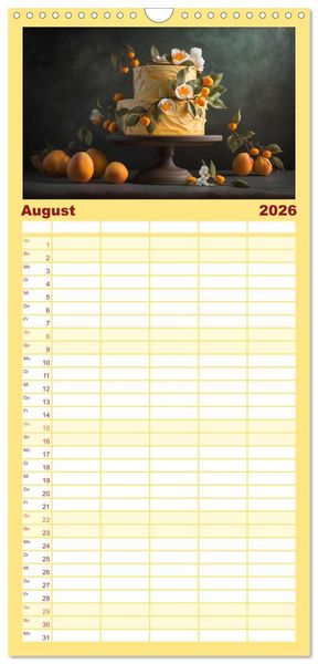 Produktbild: Familienplaner 2026 - Feine Torten mit 5 Spalten (Wandkalender, 21 x 45 cm) CALVENDO