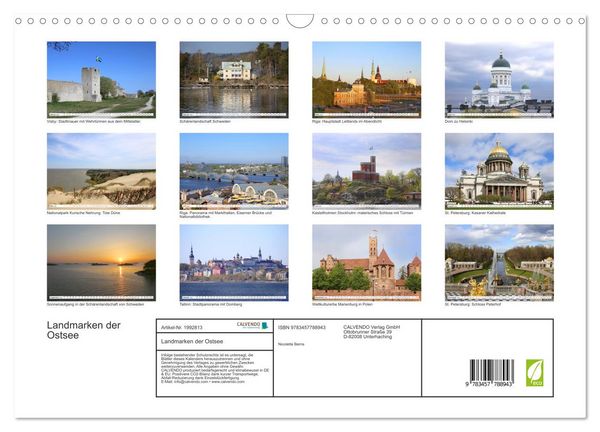 Produktbild: Landmarken der Ostsee (Wandkalender 2026 DIN A3 quer), CALVENDO Monatskalender