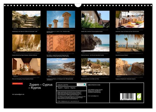 Produktbild: Zypern &ndash; Cyprus &ndash; Kypros (Wandkalender 2026 DIN A3 quer), CALVENDO Monatskalender