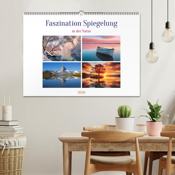 Produktbild: Faszination Spiegelung - in der Natur (Wandkalender 2026 DIN A2 quer), CALVENDO Monatskalender