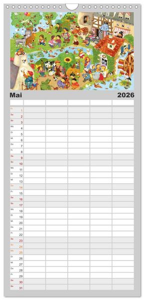 Produktbild: Familienplaner 2026 - Meine kleine Wimmelwelt mit 5 Spalten (Wandkalender, 21 x 45 cm) CALVENDO