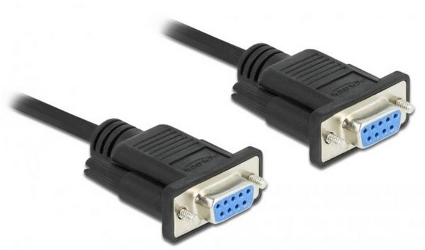 Produktbild: Delock Seriell Anschlusskabel [1x RS232-Buchse - 1x RS232-Buchse] 0.5m Schwarz