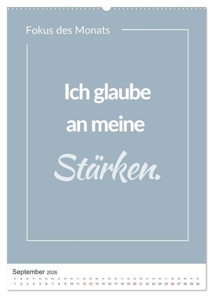 Produktbild: Achtsamkeitskalender: Mehr Achtsamkeit im Alltag mit dem Fokus des Monats (Wandkalender 2026 DIN A2 hoch), CALVENDO Monatskalender