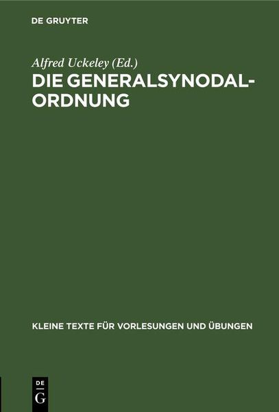 Produktbild: Die Generalsynodal-Ordnung