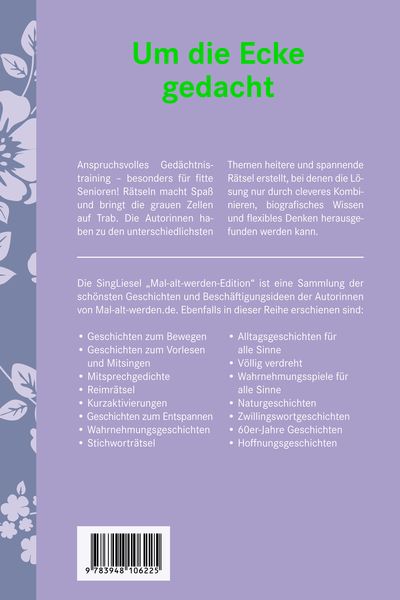 Produktbild: Um die Ecke gedacht. R&auml;tselgeschichten f&uuml;r Senioren