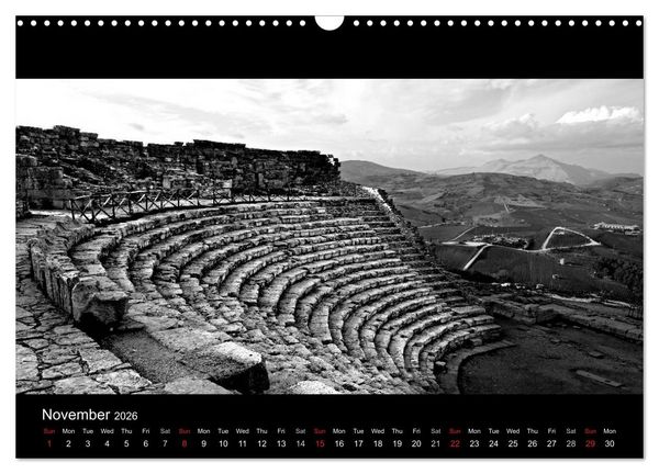 Produktbild: Black and White Sicily (Wall Calendar 2026 DIN A3 landscape), CALVENDO 12 Month Wall Calendar