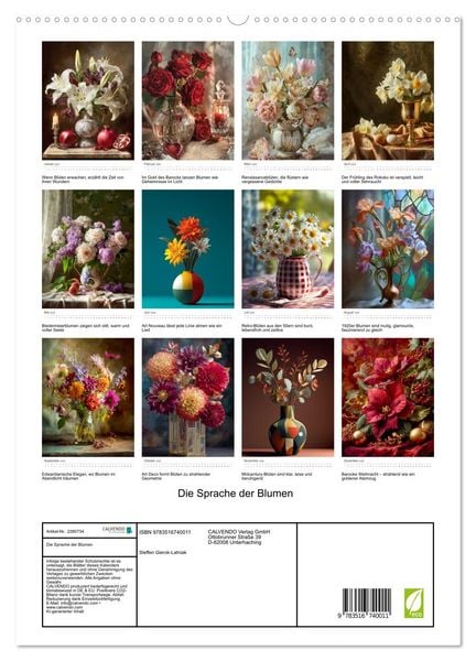 Produktbild: Die Sprache der Blumen (hochwertiger Premium Wandkalender 2026 DIN A2 hoch), Kunstdruck in Hochglanz
