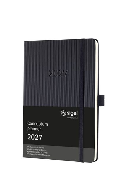 Produktbild: SIGEL C2714 Wochennotiz-Kalender Conceptum 2027, ca. A5, schwarz