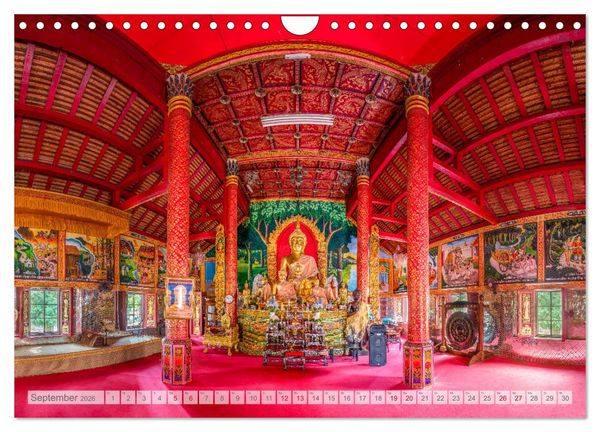 Produktbild: BUDDHA - Buddhistische Tempel in Nordthailand (Wandkalender 2026 DIN A4 quer), CALVENDO Monatskalender