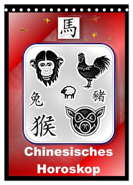 Produktbild: Chinesisches Horoskop (Tischkalender 2026 DIN A5 hoch), CALVENDO Monatskalender