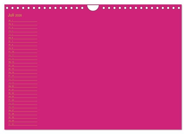 Produktbild: Bastel-Geburtstagskalender pink / Geburtstagskalender (Wandkalender 2026 DIN A4 quer), CALVENDO Monatskalender