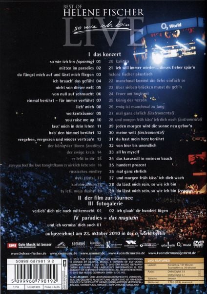 Produktbild: Helene Fischer - Best of Live/So wie ich bin - Die Tournee [SE]