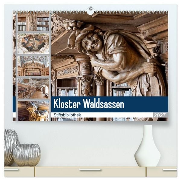 Produktbild: Kloster Waldsassen Stiftsbibliothek (hochwertiger Premium Wandkalender 2027 DIN A2 quer), Kunstdruck in Hochglanz