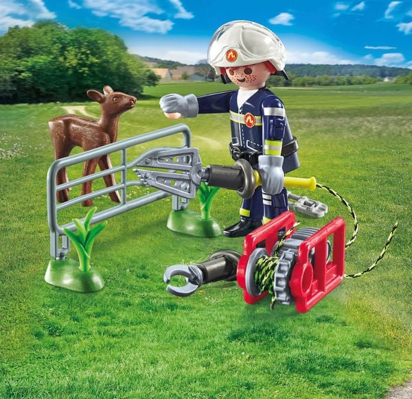 Produktbild: PLAYMOBIL 71467 - Action Heroes - Feuerwehr-Tierrettung