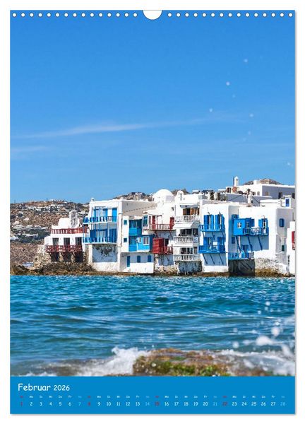Produktbild: Griechenland - Die griechischen Inseln Mykonos und Santorini (Wandkalender 2026 DIN A3 hoch), CALVENDO Monatskalender