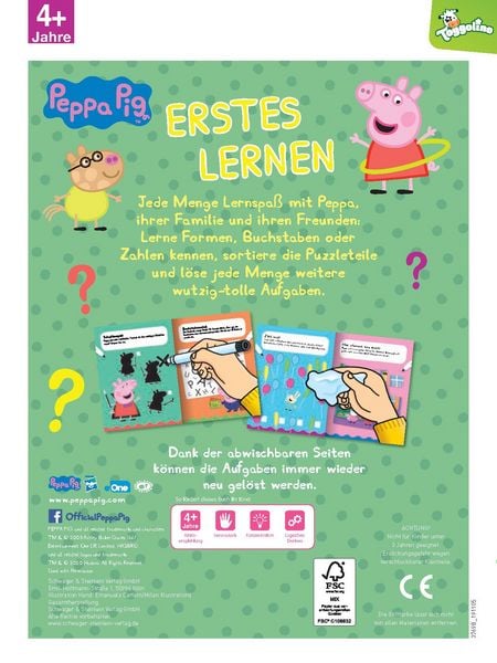 Produktbild: Peppa Pig Mein Lernspielheft - Erstes Lernen
