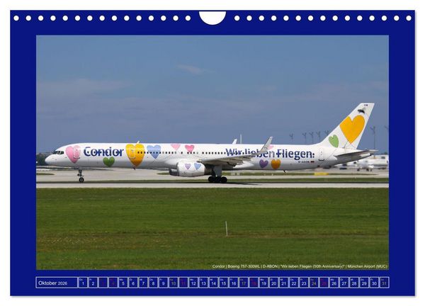 Produktbild: Bunte Airliner (Wandkalender 2026 DIN A4 quer), CALVENDO Monatskalender