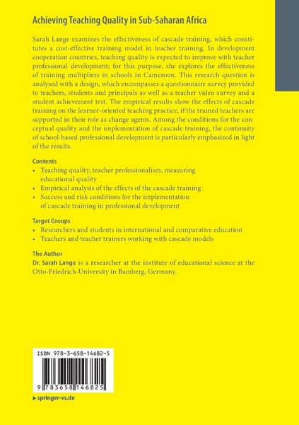 Produktbild: Achieving Teaching Quality in Sub-Saharan Africa