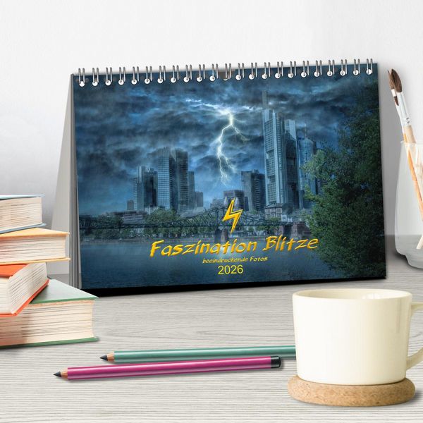 Produktbild: Faszination Blitze beeindruckende Fotos (Tischkalender 2026 DIN A5 quer), CALVENDO Monatskalender