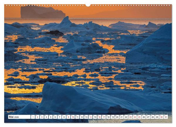 Produktbild: Eisberge - Gr&ouml;nlands magische Eisgestalten (hochwertiger Premium Wandkalender 2026 DIN A2 quer), Kunstdruck in Hochglanz