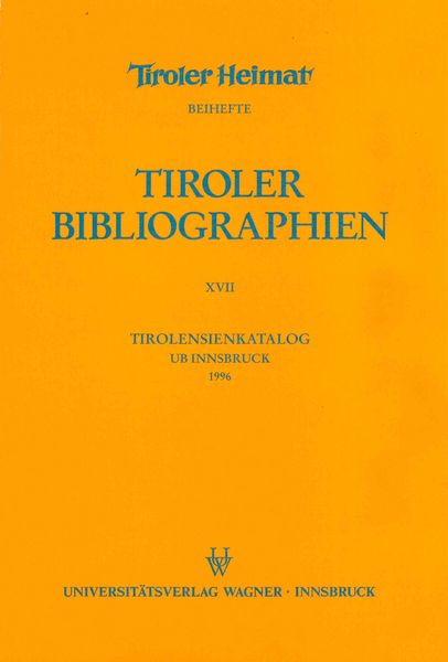 Produktbild: Tirolensienkatalog. Zuwachsverzeichnis der UB Innsbruck für das Jahr 1996