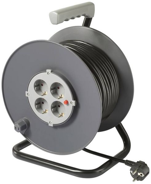 Produktbild: Sygonix SY-5655926 Kabeltrommel 25m Schwarz Schutzkontakt-Stecker