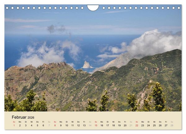 Produktbild: Teneriffa 2026 (Wandkalender 2026 DIN A4 quer), CALVENDO Monatskalender