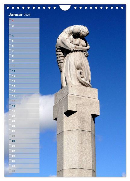 Produktbild: Skulpturen im Vigeland-Park Oslo (Wandkalender 2026 DIN A4 hoch), CALVENDO Monatskalender