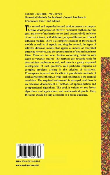 Produktbild: Numerical Methods for Stochastic Control Problems in Continuous Time