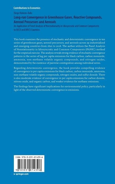 Produktbild: Long-run Convergence in Greenhouse Gases, Reactive Compounds, Aerosol Precursors and Aerosols
