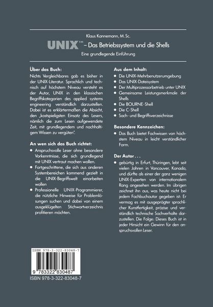 Produktbild: UNIX&trade; Das Betriebssystem und die Shells