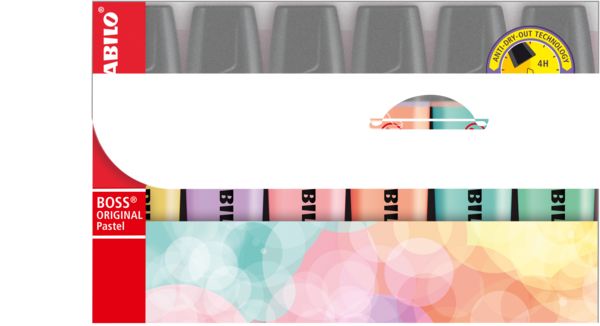 Produktbild: STABILO Textmarker - BOSS ORIGINAL Pastel - 6er Pack: Gelb, Pfirsich, Rouge, Lila, Minzgr&uuml;n, T&uuml;rkis