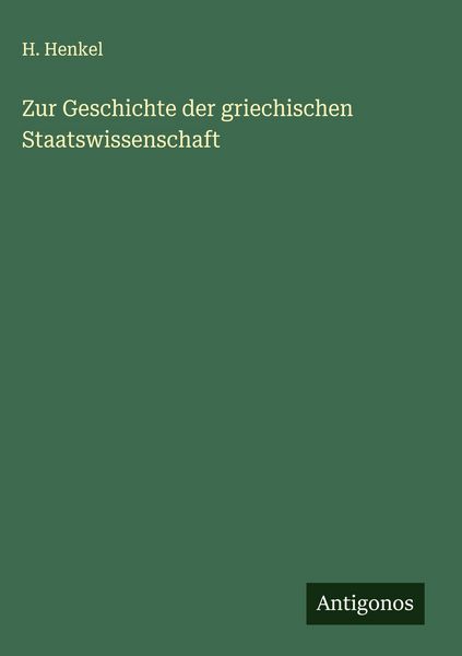 Produktbild: Zur Geschichte der griechischen Staatswissenschaft