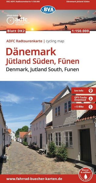 Produktbild: BVA ADFC Radtourenkarte D&auml;nemark, J&uuml;tland S&uuml;den, F&uuml;nen/Denmark, Jutland South, Funen 1:150.000