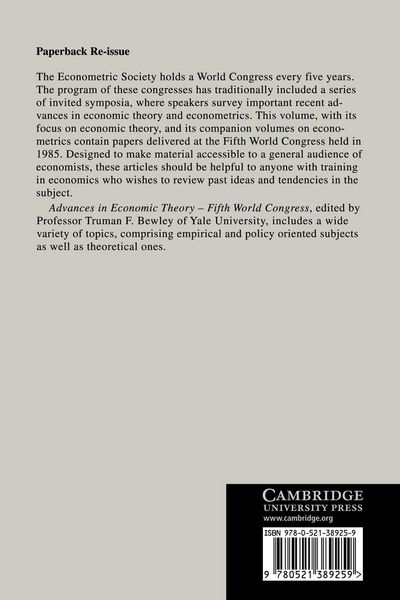Produktbild: Advances in Economic Theory