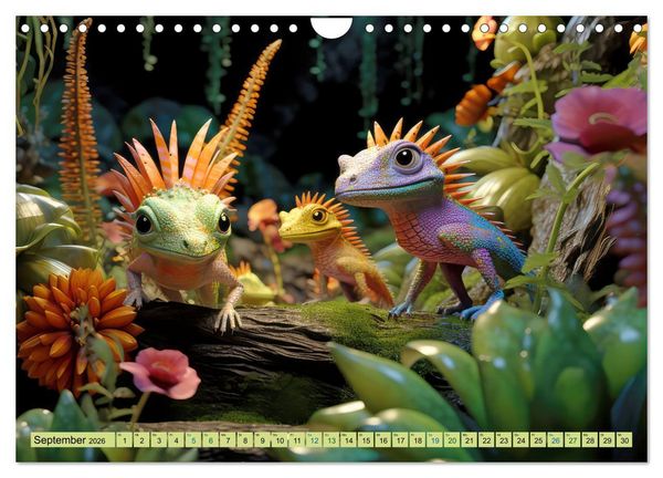 Produktbild: Farbenfrohe Fantasiedrachen (Wandkalender 2026 DIN A4 quer), CALVENDO Monatskalender