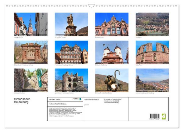 Produktbild: Historisches Heidelberg (Wandkalender 2026 DIN A2 quer), CALVENDO Monatskalender
