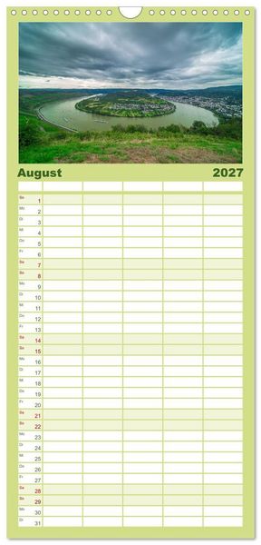 Produktbild: Familienplaner 2027 - Naturwunder - Deutschlands Flussschleifen mit 5 Spalten (Wandkalender, 21 x 45 cm) CALVENDO