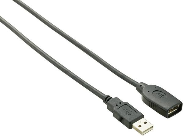 Renkforce USB-Kabel USB 2.0 USB-A Stecker, USB-A Buchse 10.00 m Schwarz vergoldete Steckkontakte RF-4096104